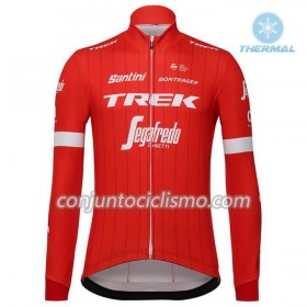 Conjunto Maillot + Culotte largo con tirantes Invierno Termico 2018 Trek-Segafredo N001